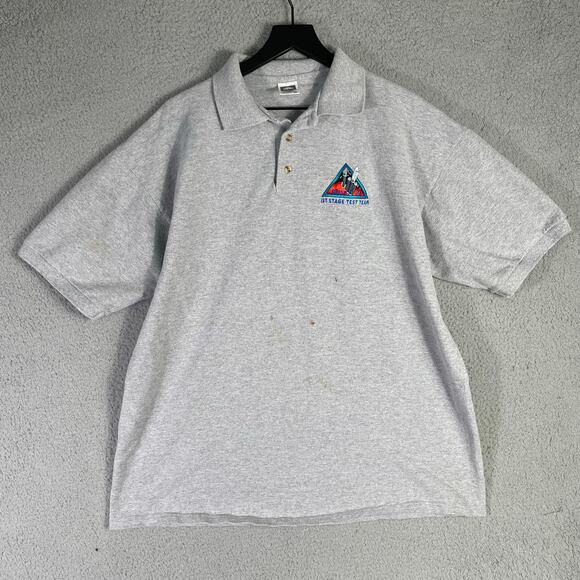 Delta IV 1st Stage‎ Test Team Polo Shirt Gray Cotton Deluxe by Anvil XL NASA - Picture 1 of 8